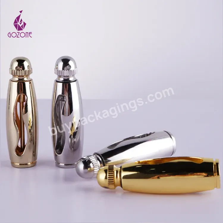 Custom Uv Logo Luxury 3ml 6ml 12ml Decorative Attar Glass Perfume Bottles With Metal Cap