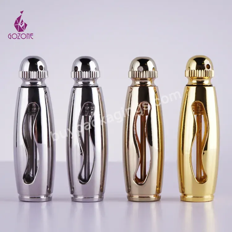 Custom Uv Luxury 3ml 6ml 12ml Decorative Attar Crystal Glass Perfume Bottles With Metal Cap