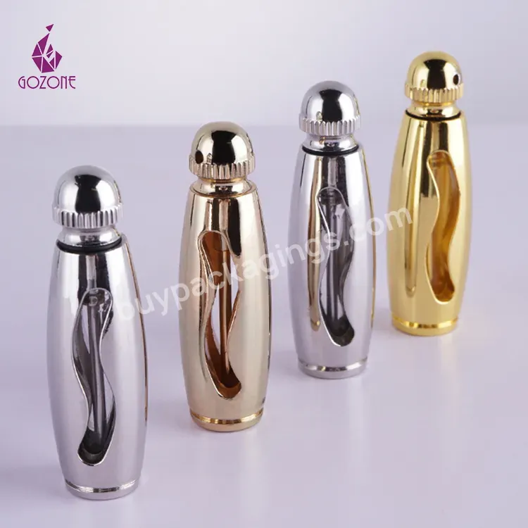 Custom Uv Luxury 3ml 6ml 12ml Decorative Attar Crystal Glass Perfume Bottles With Metal Cap