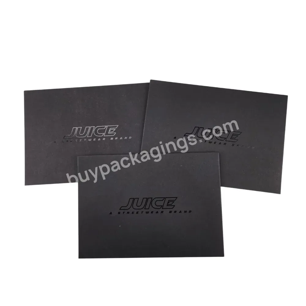 Custom Uv Printing Luxury Black Paper Envelope Letter Envelopes For Invitations