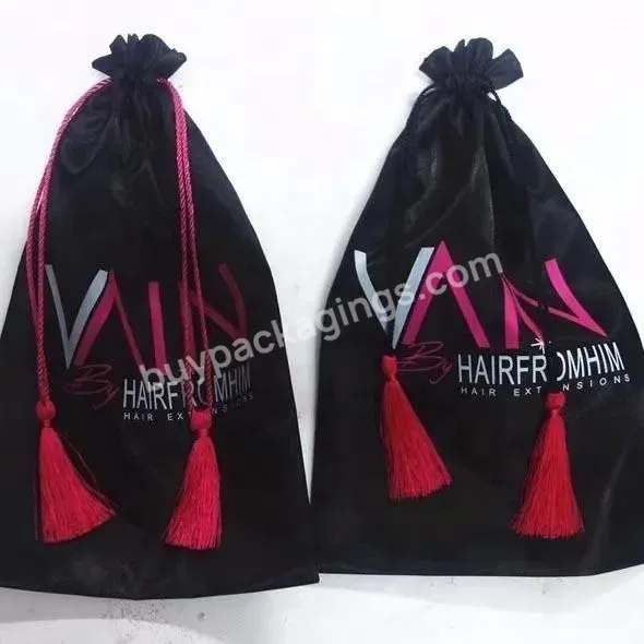 Custom Velvet Satin Lining Hair Bag Big Gift Bag Velvet Bags For Wigs