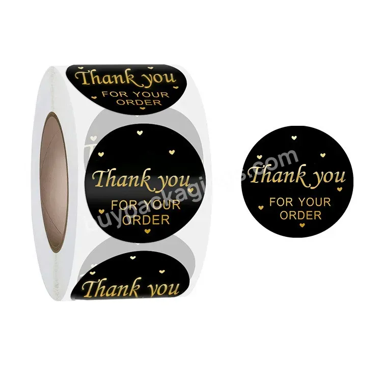 Custom Water Proof Round Self Adhesive Thankyou Labels Etiquette Shipping Box Packaging Security Seal Thank You Roll Stickers