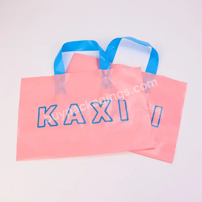 Custom Waterproof Die-cut Plastic Shopping Bag Handle Carrier Bags With Full-printed Logo Plastic Bag For Clothing