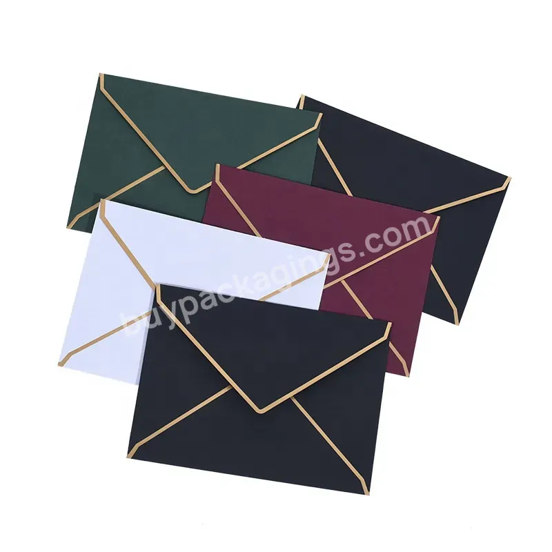 Custom Weddings Invitations Recycled Envelope Hotel Key Card Envelopes With Golden Foil Logo Letter Self Seal Envelopes