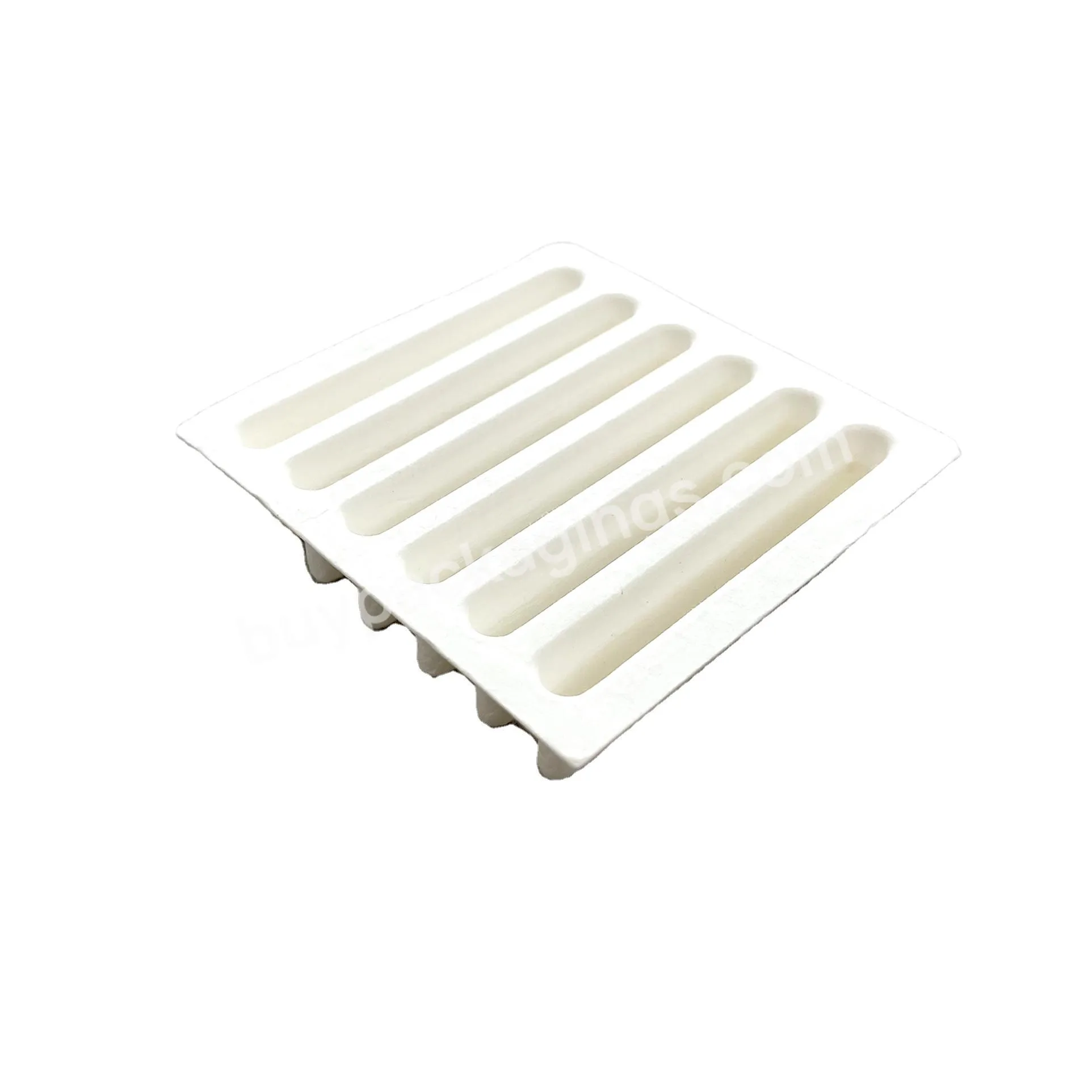 Custom Wet Press Pulp Bagasse 3 Pairs Cosmetics Essence Insert Tray Molded Pulp Packaging Inner Holder Tray