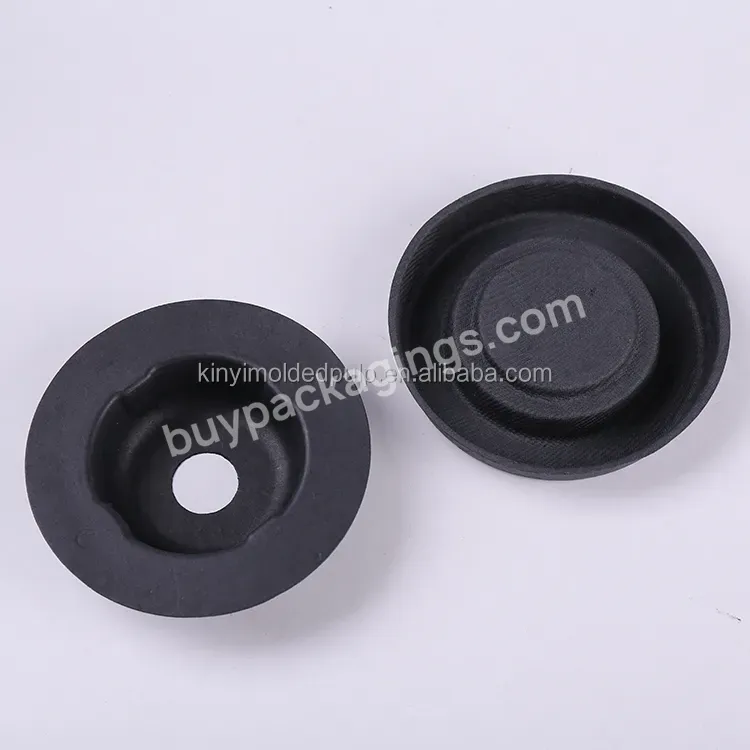 Custom Wet Press Pulp Molded Insert Black Sugarcane Fiber Molding Packaging Tray For Cylinder Box