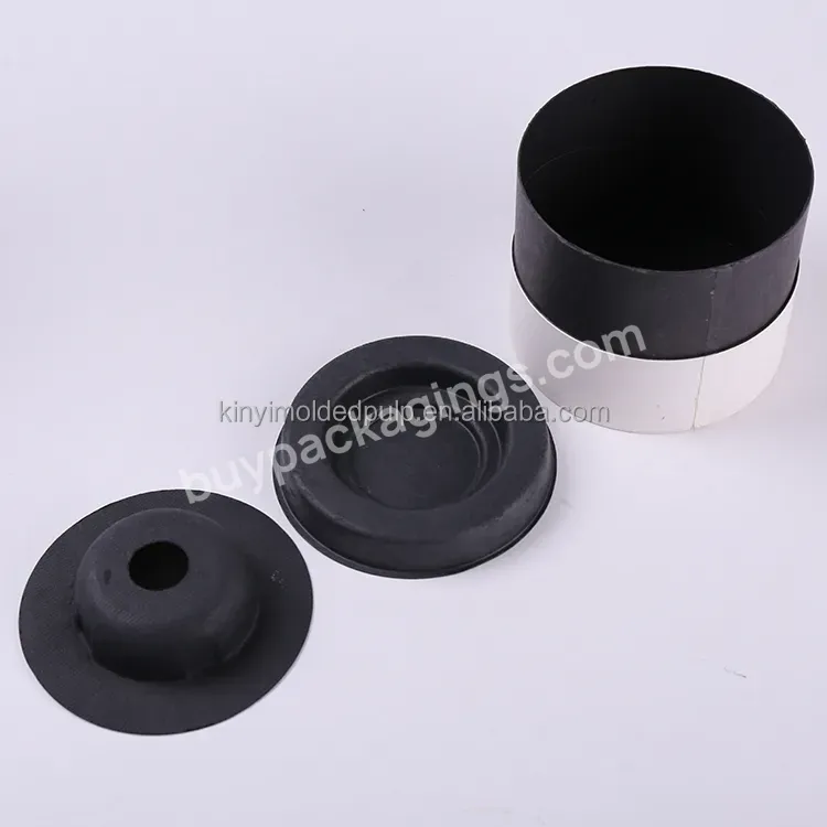 Custom Wet Press Pulp Molded Insert Black Sugarcane Fiber Molding Packaging Tray For Cylinder Box