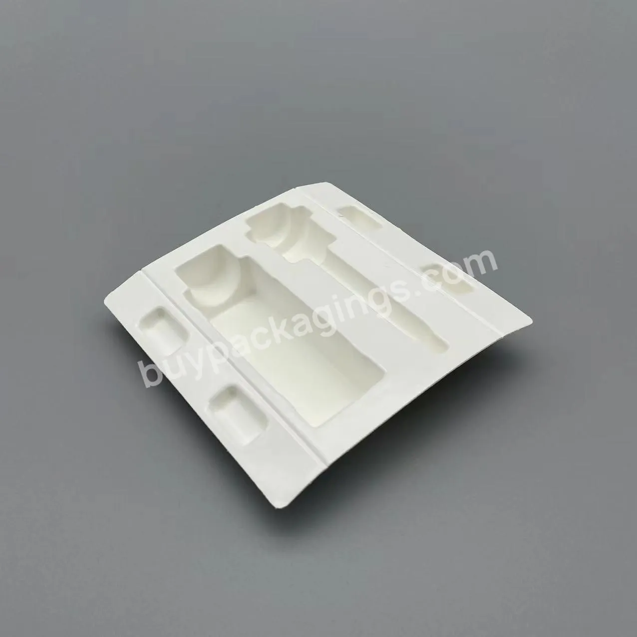 Custom Wet Press Sugarcane Moulded Pulp Packaging Cosmetics Skincare Packaging Pulp Tray Box With Insert