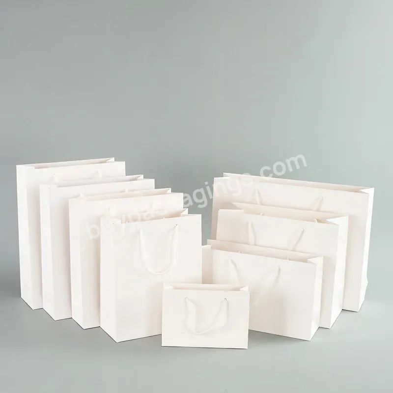Custom White Black Brown 260gsm Kraft Paper Bag With Logo Printed For Gift Box Shopping Packaging