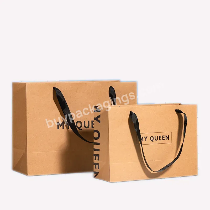 Custom White Black Brown Pink 260gsm Kraft Paper Bag With Logo Printed For Gift Box Shopping Packaging