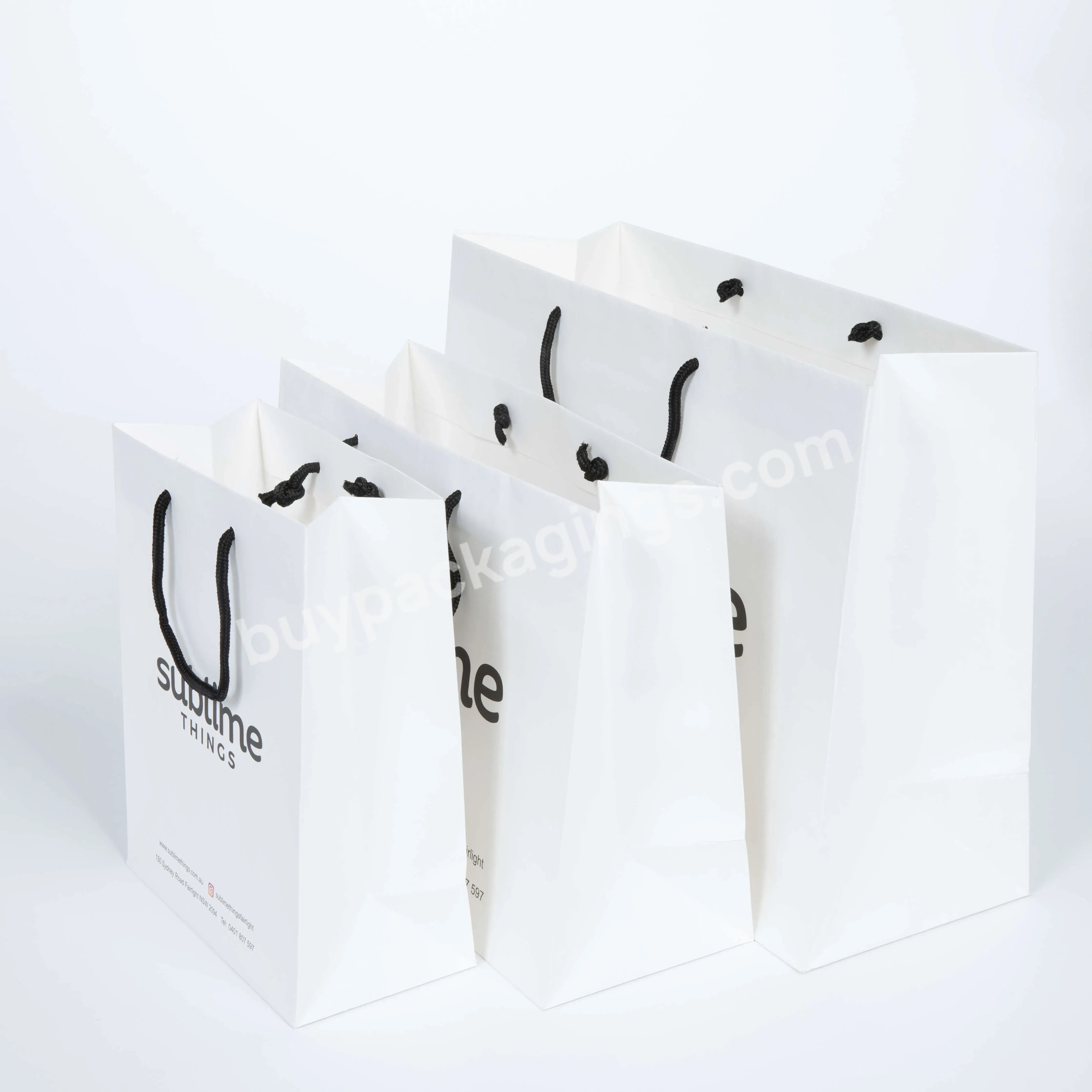 Custom White Cardboard Blank Paper Bag Colorful Party Gift Bags