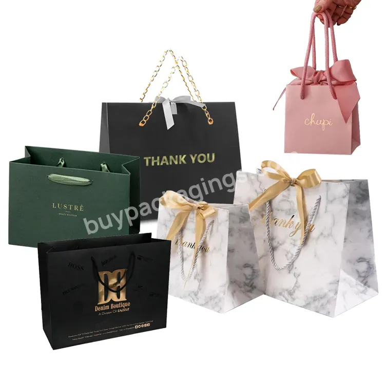 Custom White Design Private Label Luxury Boutique Necklace Jewellery Wedding Thank You Gift Paper Bags With Your Own Logo