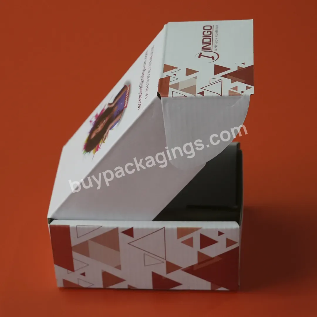 Custom White Design Rectangle Foldable Corrugated Paper Box For Hair Packaging