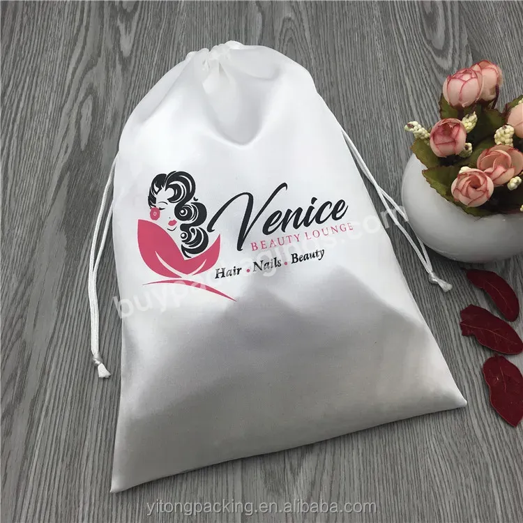 Custom White Gift Packaging Satin Bag