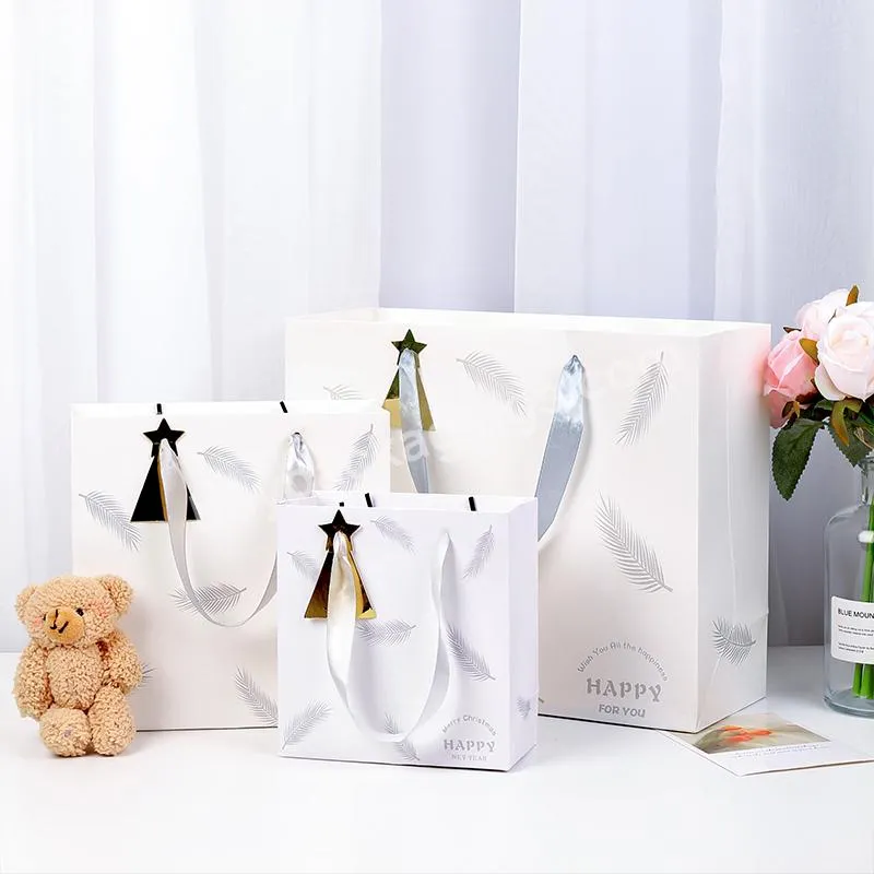 Custom White Gift Paper Bags Luxury Wedding Birthday Jewelry Gift Paper Bag for Small Business