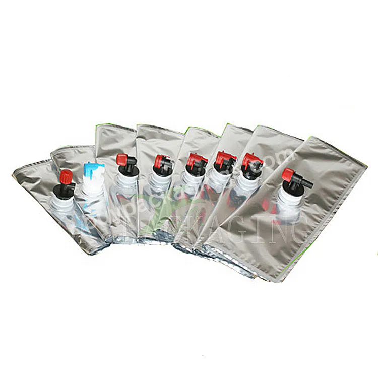 Custom Wholesale 3l 5l 10l 20l Bib Bag In Box Aluminum Foil Wine Bag With Valve For Beverage Liquid Bag