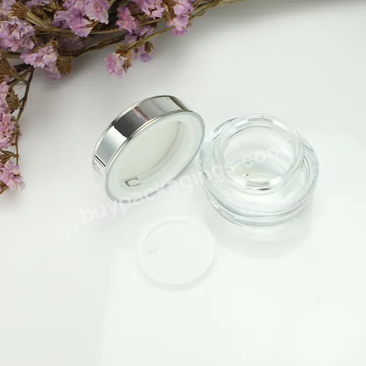 Custom Wholesale 4oz 120ml Flint Clear Cream Round Glass Empty Jars For Cosmetic Skin Care