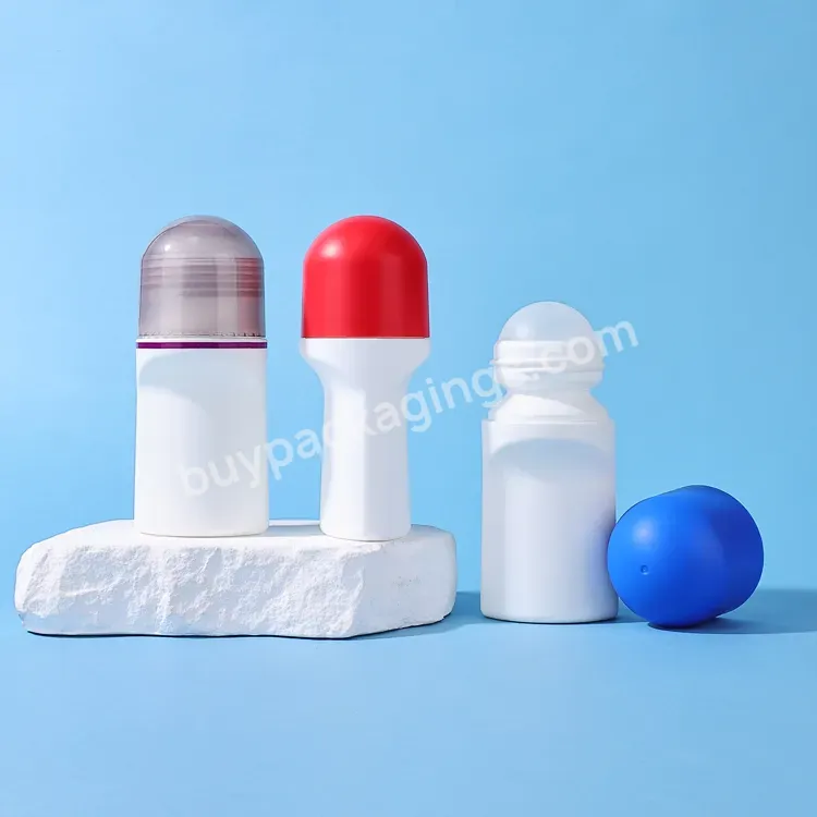 Custom Wholesale 75ml Empty Round Essential Oil Roller Ball Bottle Pp Plastic Antiperspirant Deodorant Roll On Bottle