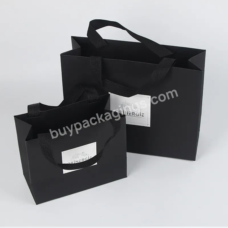 Custom Wholesale Biodegradable Small New Design Black Wedding Shopping Gift Paper Bags