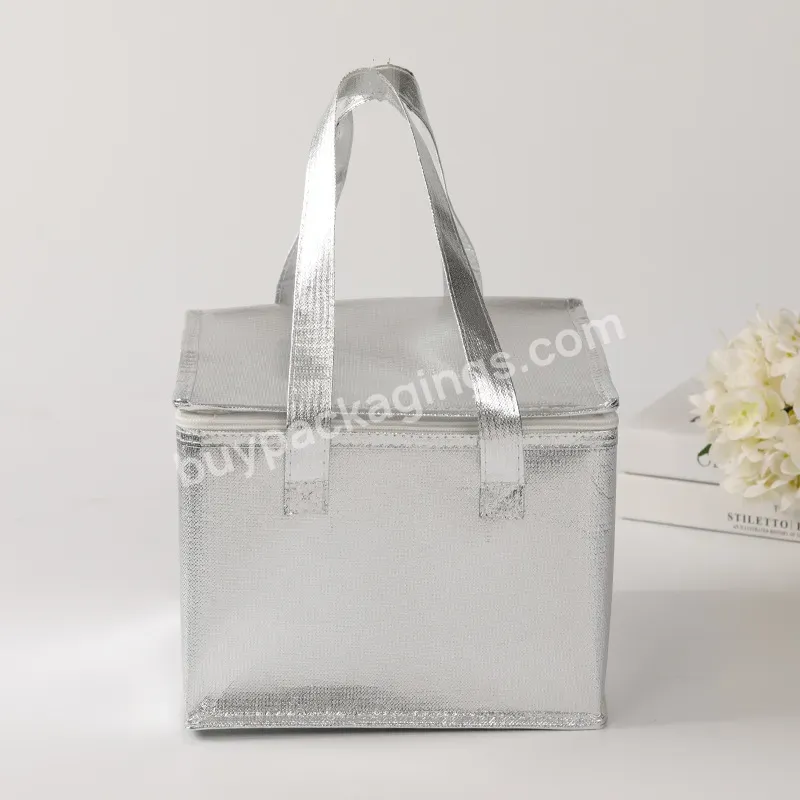 Custom Wholesale Color Cake Insulation Bag Portable Hand Sewn Eco-friendly Zipper Aluminum Foil Cooler Bag