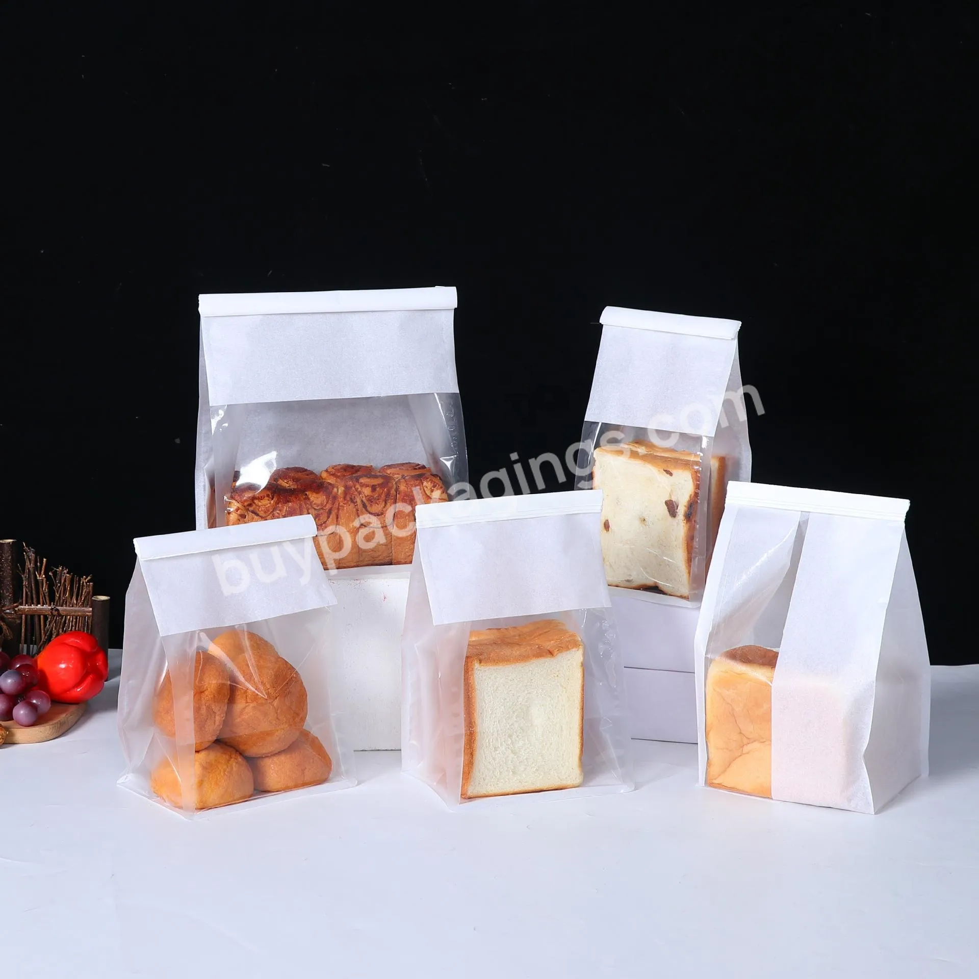 Custom Wholesale Custom Biodegradable Food Grade Bakery Bread Loaf Toast Packaging Plastic Bag Biodegradable Bread Bag