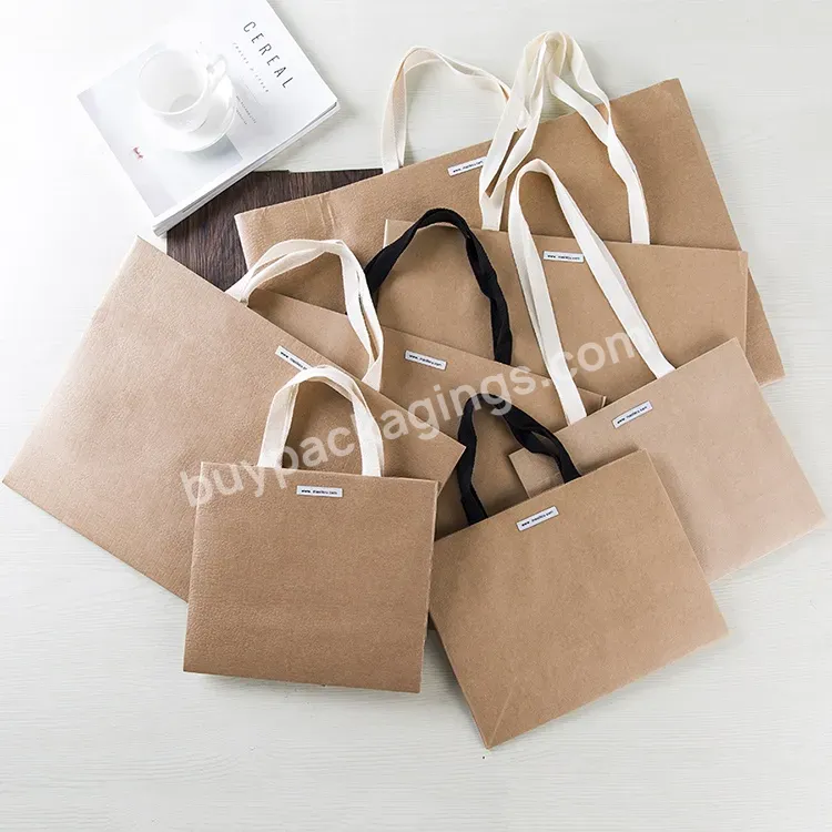Custom Wholesale Kraft Paper Shop Bag With Handle Custom Printing Logo