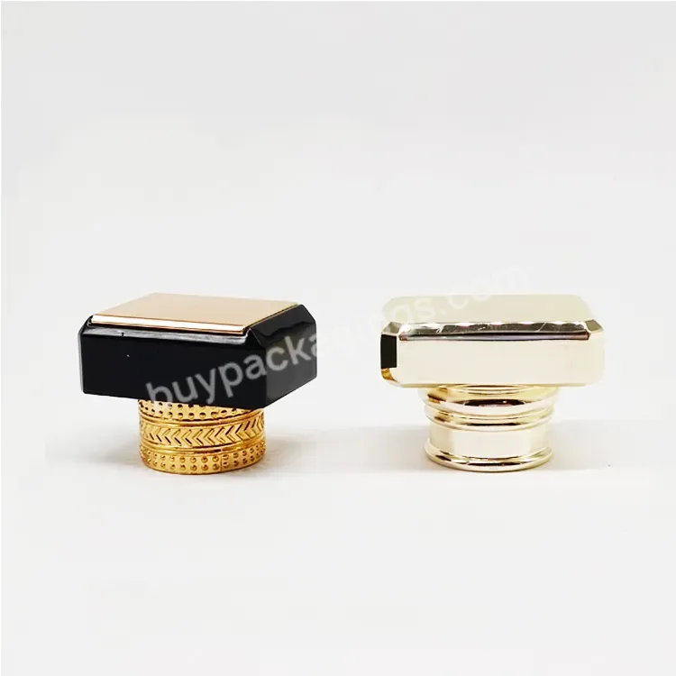 Custom Wholesale Luxury Square Perfume Bottle Cap Small Or King Size Gold Cube Perfume Cap