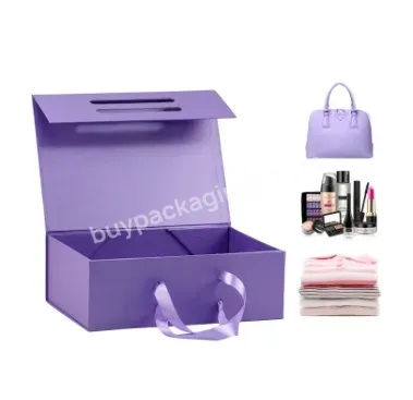 Custom Wholesale Paper Folding Gift Box Fashion Ribbon Magnetic Packaging Gift Box