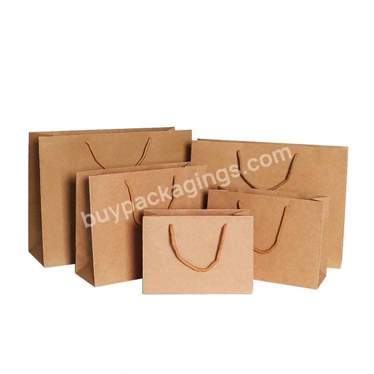 Custom Wholesale Printed Logo Shopping White Black Jewelry Gift Wine Kraft Hard Thick Paper Packaging Bag With Handle