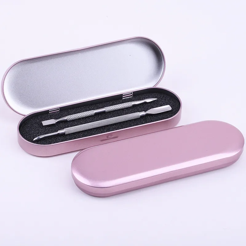 Custom wholesale tongue scraper small silver empty gift iron box pen beauty tool acne needle tweezers laser pen packaging box