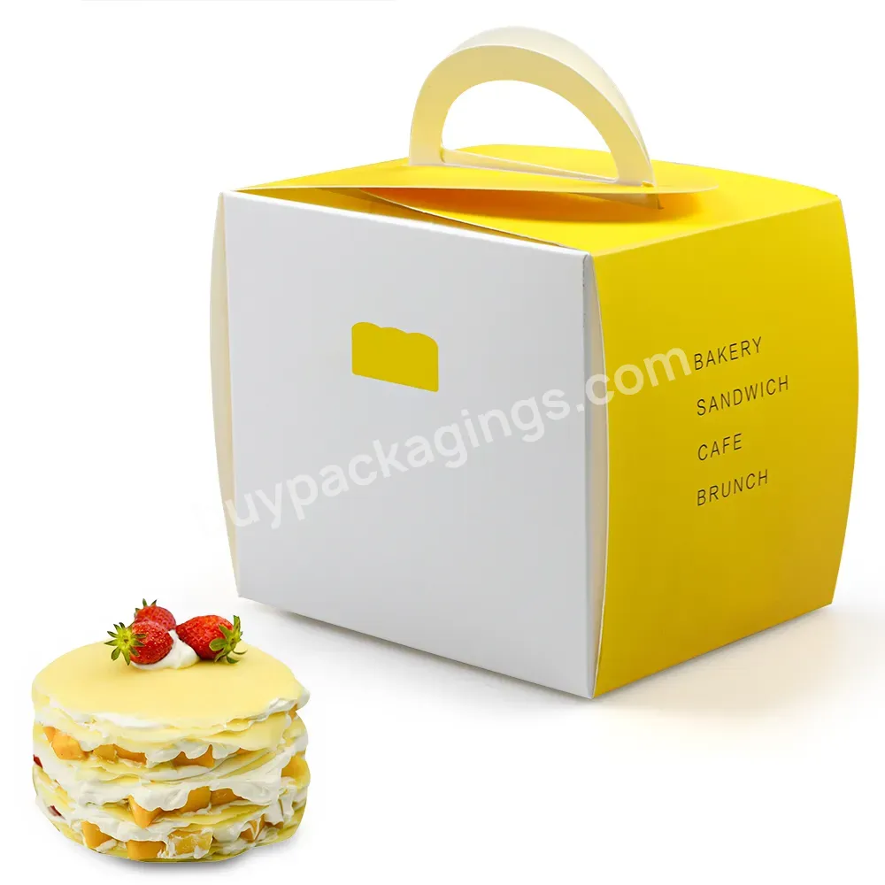 Custom Wholesale Wedding Cake Box With Handle Take Away Take-out Paper Packaging Cake Box