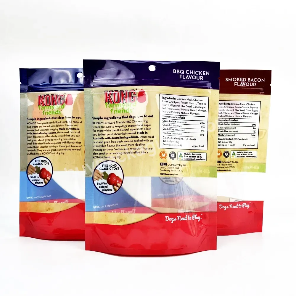 Custom Window Design Pet Food Packaging Recyclable Zipper Plastic Snack Cat Dog Pet Treat Food Pouch