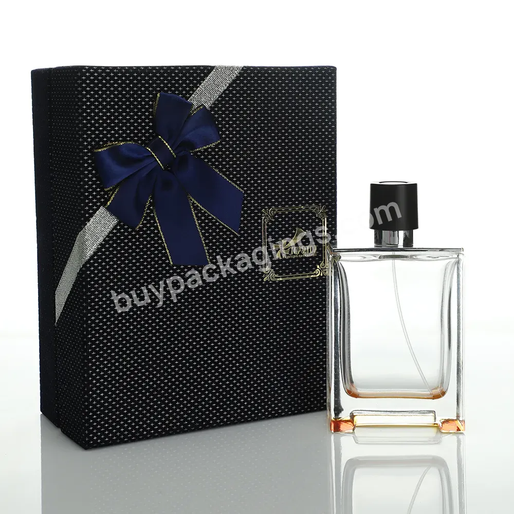 Custom With Box Packaging Affordable Hot Sale Spray Pump Clear Square Glass Perfume Bottles With Black Cap Manufacturer