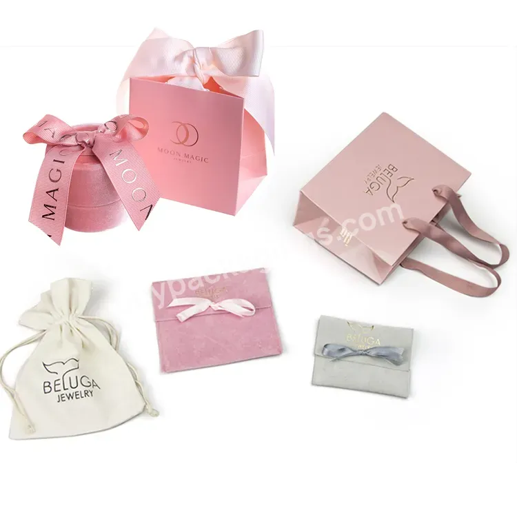 Custom With Your Own Logo Print Luxury Boutique Cards Small Gift Bag Shopping Pink Jewelry Packaging Pouch Paper Bag - Buy Custom Jewelry Packaging,Pink Jewelry Packaging Bag,Pink Packaging Bag.