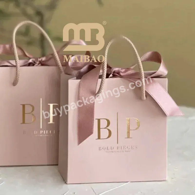 Custom With Your Own Logo Print Luxury Boutique Cards Small Gift Bag Shopping Pink Jewelry Packaging Pouch Paper Bag - Buy Custom Jewelry Packaging,Pink Jewelry Packaging Bag,Pink Packaging Bag.