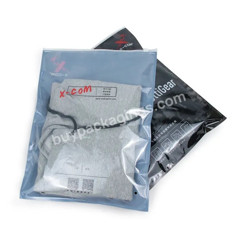 Custom Your Own Design One Side Transparent Men's Hoodies Ziplock Bags Waterproof Self-seal Clothing Packaging Bags - Buy Plastic Ziplock Bags,High Quality Black Reusable Zipper Top Plastic Bags For Sportswear Garment Packing Zipper Plastic Bags,Cust