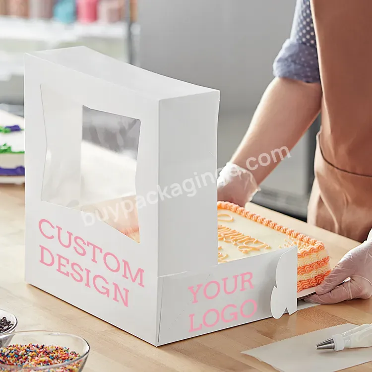 Custom Your Own Logo Auto Popup Takeaway Carrier Cupcake Paper Box Elegant Luxury Birthday Cake Boxes