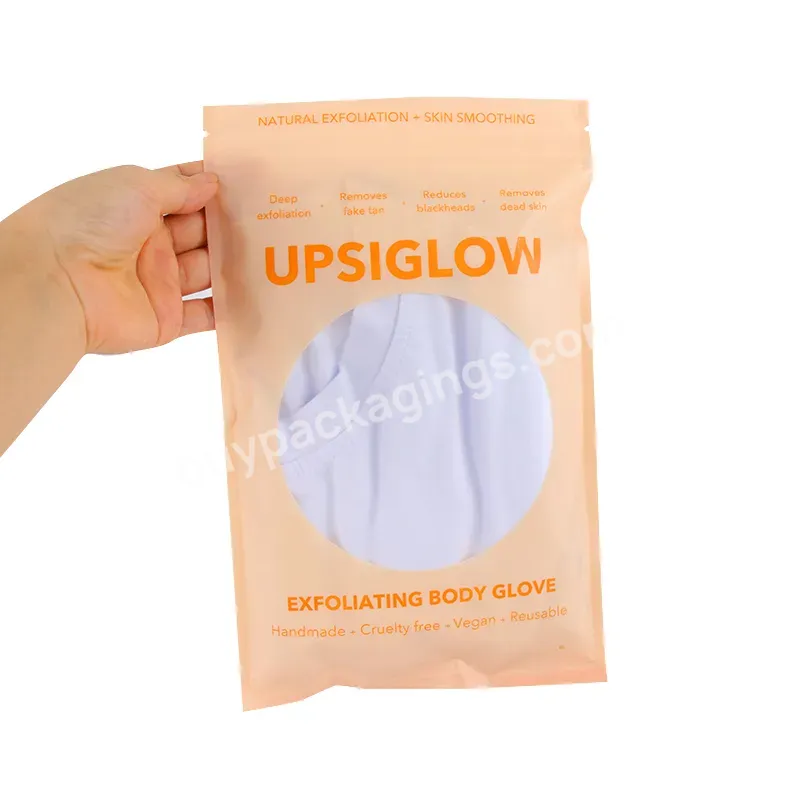 Custom Ziplock Bag Underwear Towel Garment Bag Zipper Plastic Packaging Bags For Packing Clothes With Clear Window