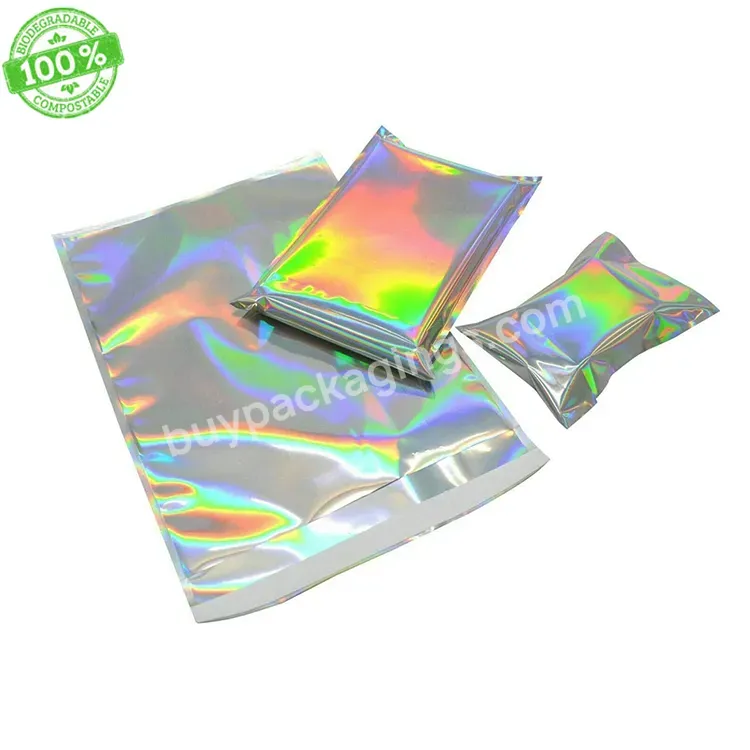 Customised 9x12 Hologram Plastic Courier Postage Mail Packaging Bag A4 Size Bio Corn Starch Poly Mailers Envelopes For Shipping