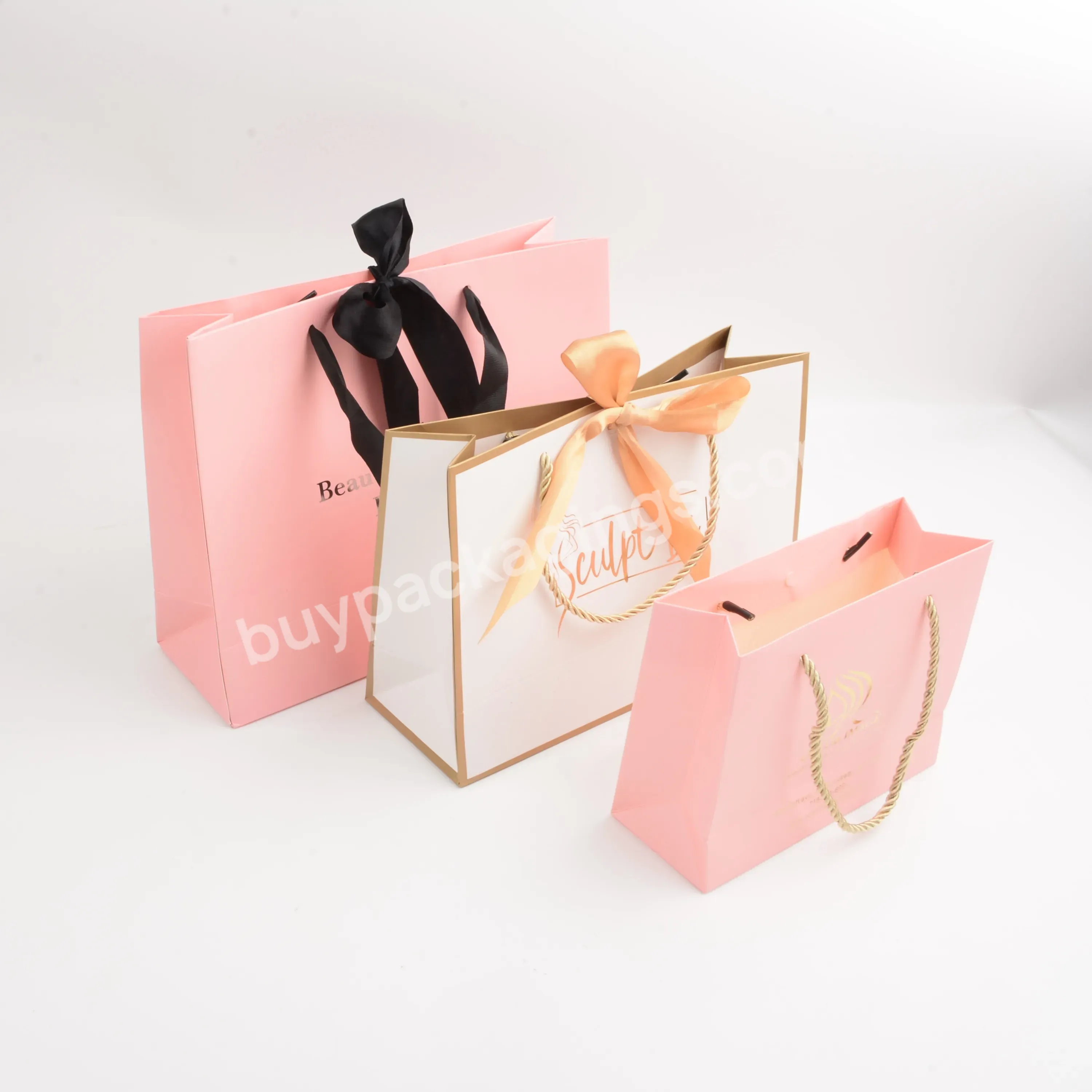 Customised Cloth Boutique Cardboard Packaging Brand Matte Gift Paper Bag With Your Own Logo For Small Business