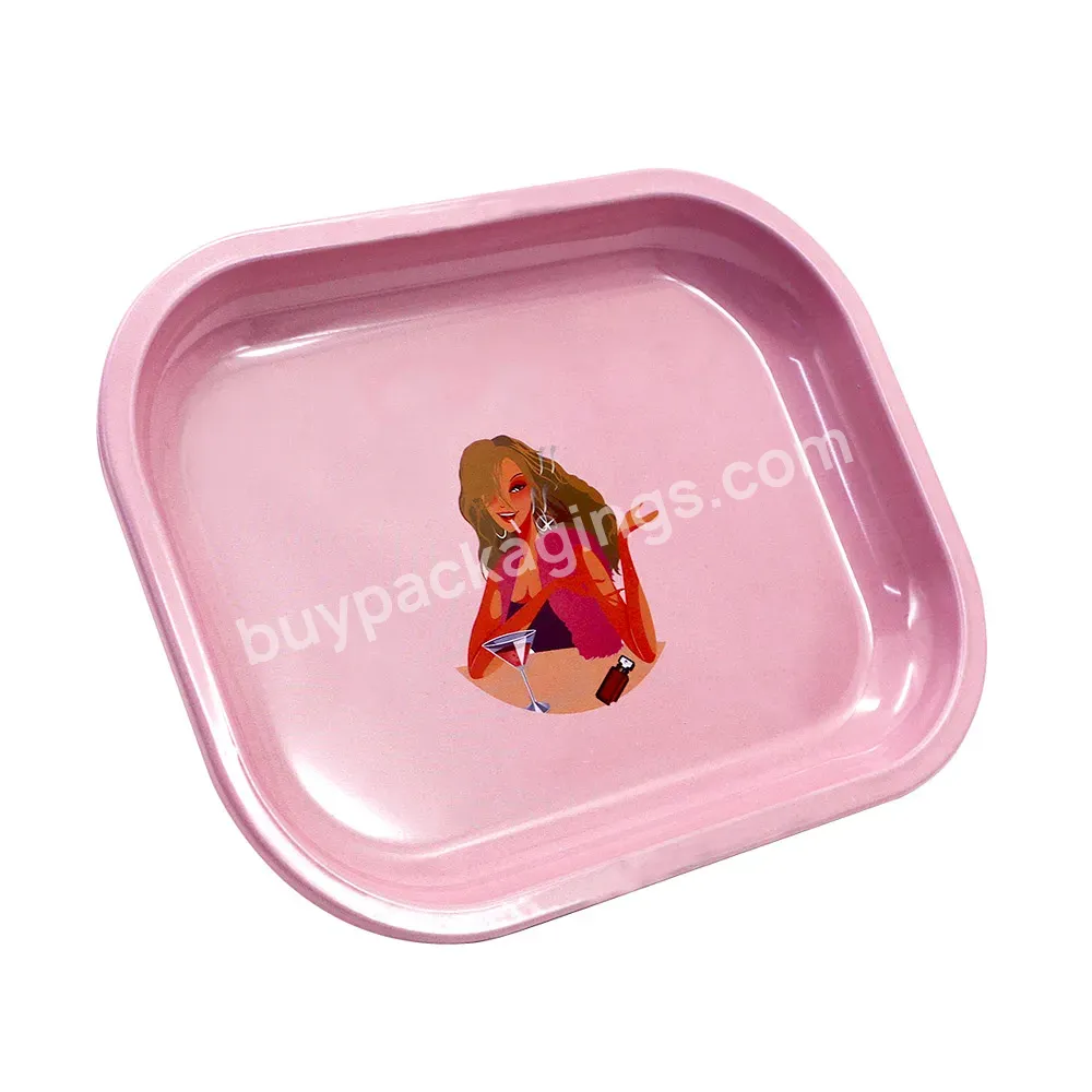 Customised Girl Red Pink Rolling Tray Oem For Smoking Serving Tray - Buy Girl Rolling Tray,Pink Rolling Tray,Smoking Serving Tray.