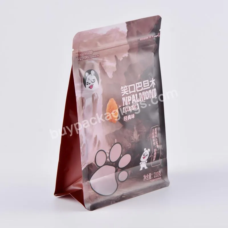 Customised Manufacturer Low Price Die Cut Bags Colorful Eight-sided 8 Sides Flat Bottom Block Plastic Bags