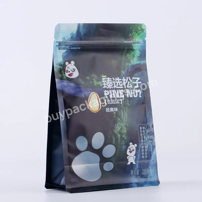 Customised Manufacturer Low Price Die Cut Bags Colorful Eight-sided 8 Sides Flat Bottom Block Plastic Bags