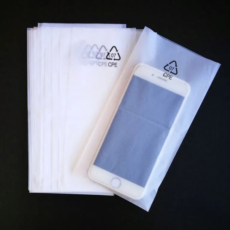 Customised Promotional Frost Transparent Cpe Plastic Bag For Mobile Phone