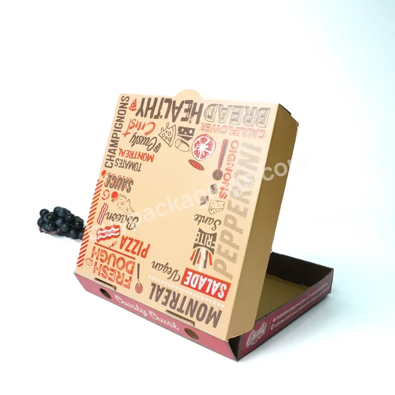 Customised Take Away Recycled Materials Corrugated Board Food Container Art Paper Cmyk/pantone Pizza Box