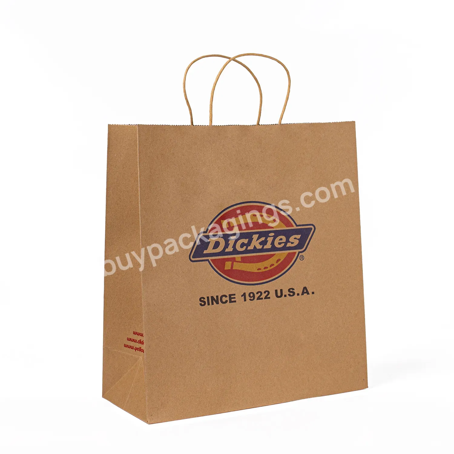 Customizable 250 Grams Beauty Gift Clothes Brown Kraft Paper Bags With Handle