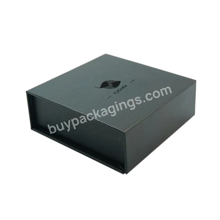 Customizable Logo Black Book Shape Magnet Flip Gift Paper Box Flip Gift Box with Magnetic Lid Closure