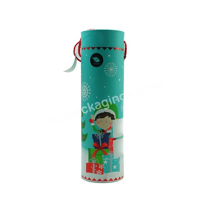 Customizable logo Christmas gift cylinder box round cosmetic paper tube cylinder packaging box sunscreen tube box ribbon packagi