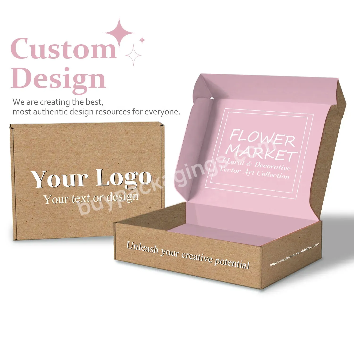 Customizable Printed Logo Recycled Environmental Paper Cardboard Box For Clothes