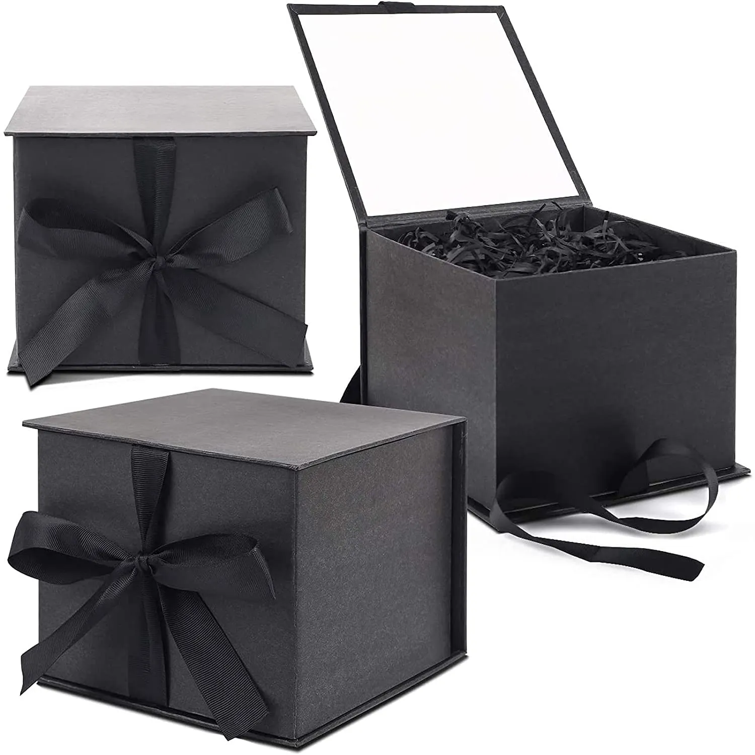 Customizable size Black Gift Boxes with Lid for Father's Day, Bridesmaid Gifts, Wedding, Birthday, Graduation Presents box